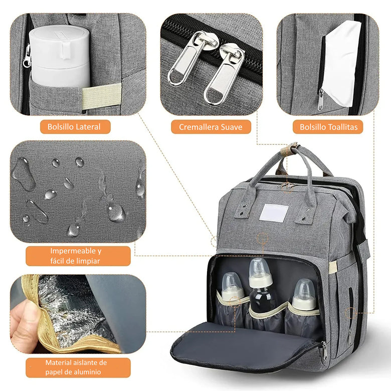 Mochila Cambiador Bebés Multifunción 3 en 1