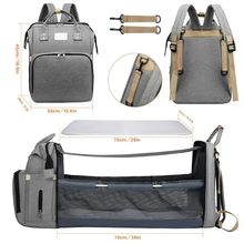 Cargar imagen en el visor de la galería, Mochila Cambiador Bebés Multifunción 3 en 1
